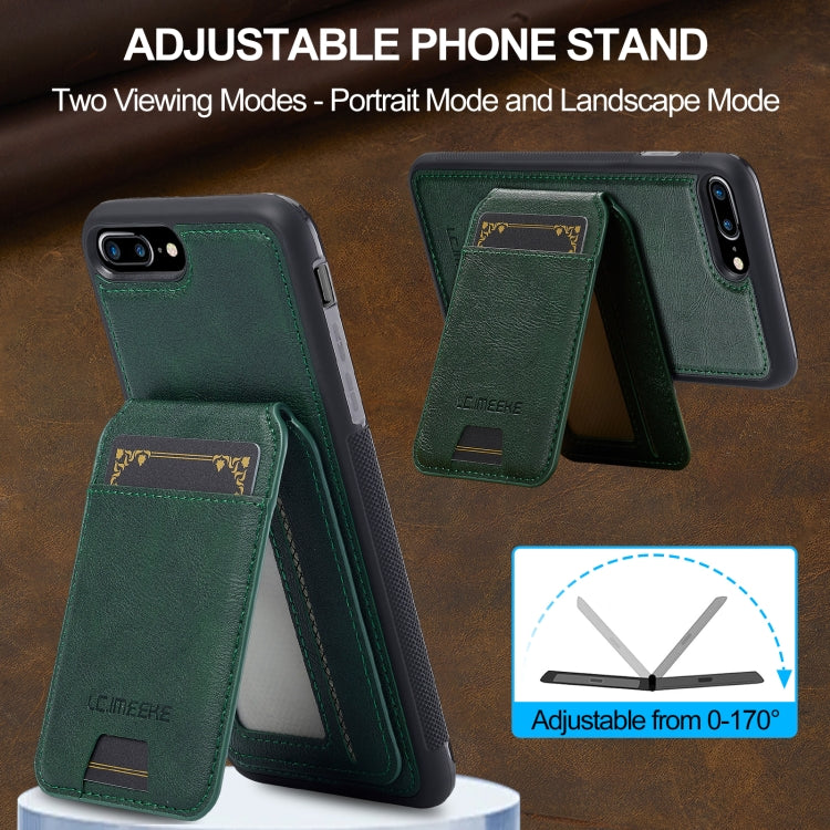 Funda para Teléfono Lc.Imeeke Serie L3 con Tarjetero Rfid Desmontable y Magsafe para iPhone SE 2022/2020 (Verde)