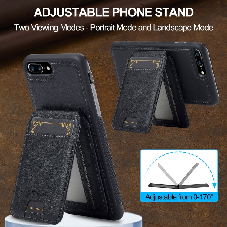 Estuche para Teléfono Lc.Imeeke Serie L3 con Funda para Tarjeta Rfid Desmontable Magsafe para iPhone 8 Plus/7 Plus (Negro)