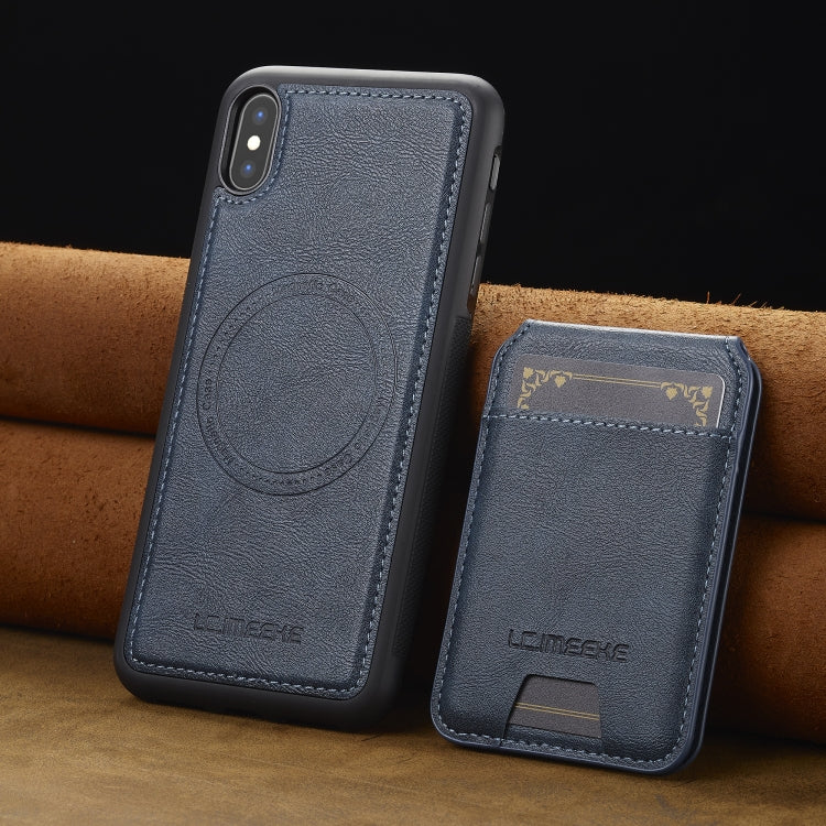 Funda para Teléfono Lc.Imeeke L3 Series con Funda Tarjeta Rfid Desmontable Magsafe para iPhone Xr (Azul)