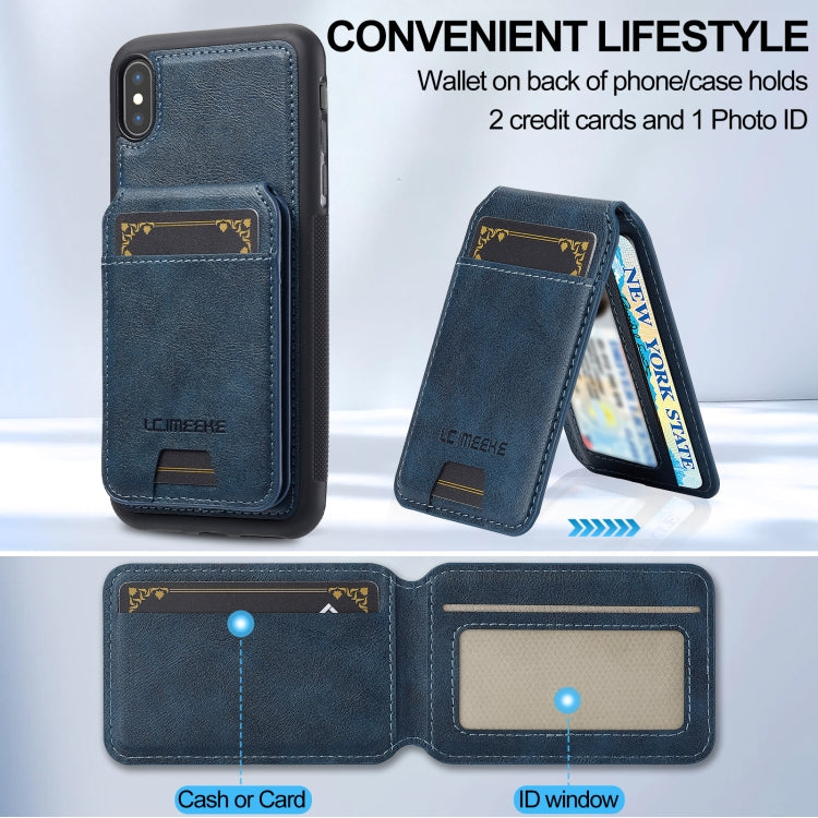 Funda para Teléfono Lc.Imeeke L3 Series con Funda Tarjeta Rfid Desmontable Magsafe para iPhone Xr (Azul)