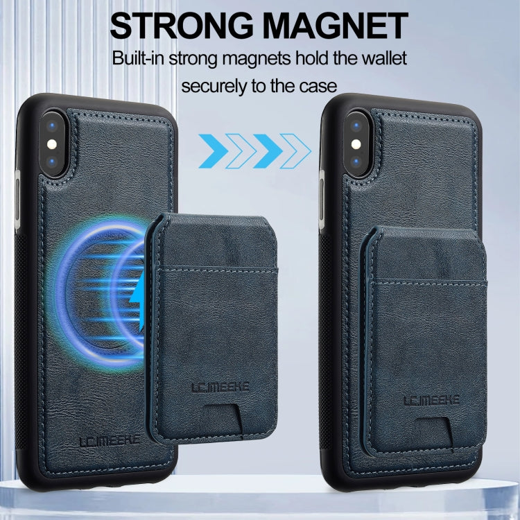 Funda para Teléfono Lc.Imeeke L3 Series con Funda Tarjeta Rfid Desmontable Magsafe para iPhone Xr (Azul)