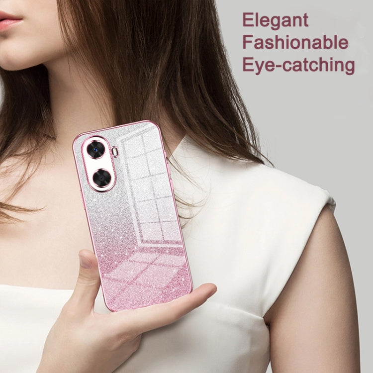 Funda para Teléfono Huawei Nova 13 Pro con Purpurina en Degradado Galvanizada (Negra)
