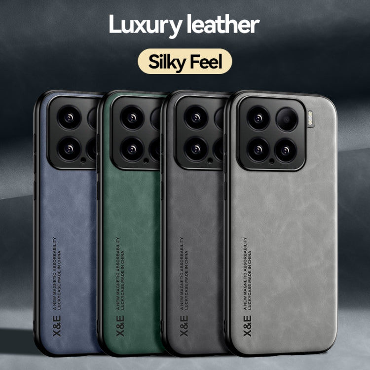 Funda de cuero con tapa magnética para Xiaomi Poco M7 Pro 5G (gris claro)