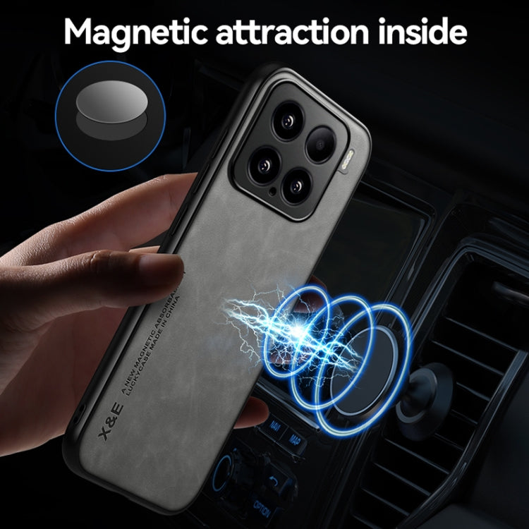 Funda de cuero con tapa magnética para Xiaomi Poco M7 Pro 5G (gris claro)