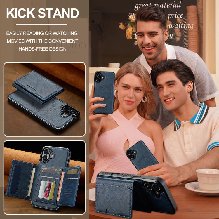 Funda para iPhone 17 LC.IMEEKE L5 con tarjetero RFID desmontable y Magsafe (negra)