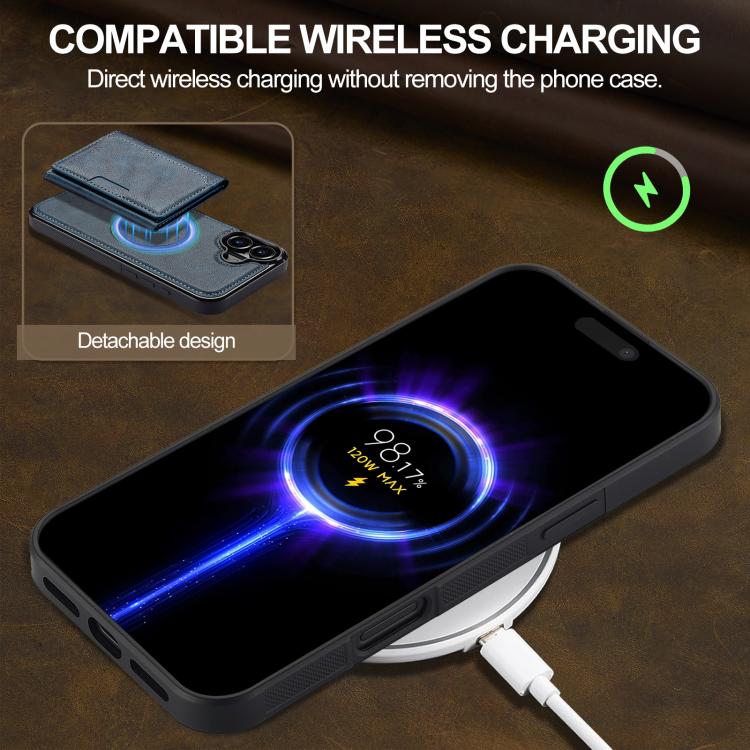 Funda para iPhone 17 LC.IMEEKE L5 con tarjetero RFID desmontable y Magsafe (azul)