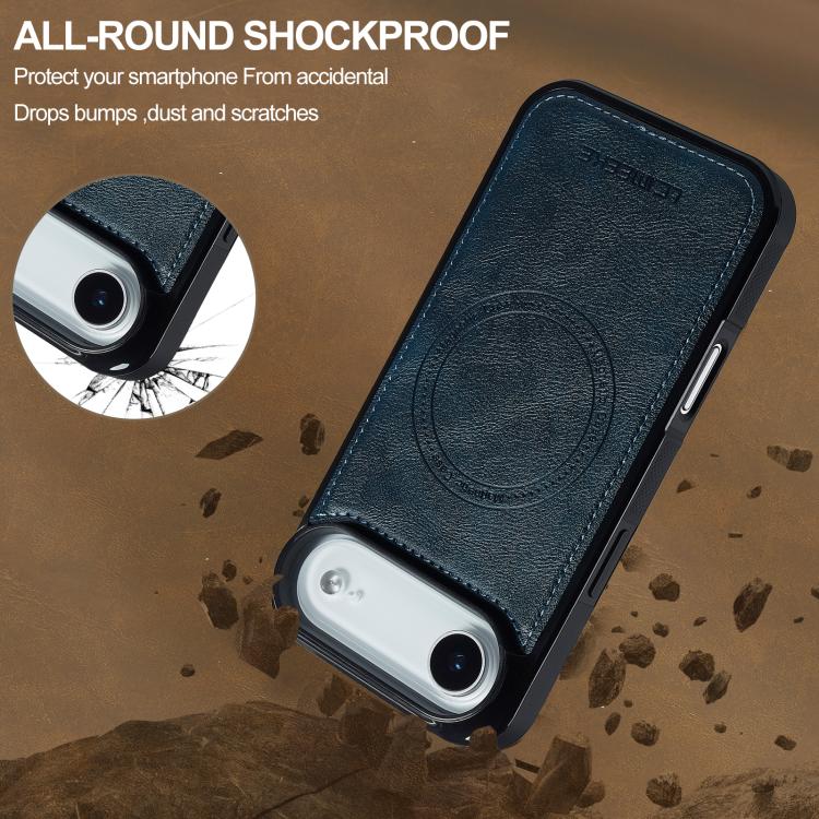 Funda para iPhone 17 Air LC.IMEEKE L5 con tarjetero RFID desmontable y Magsafe (negra)