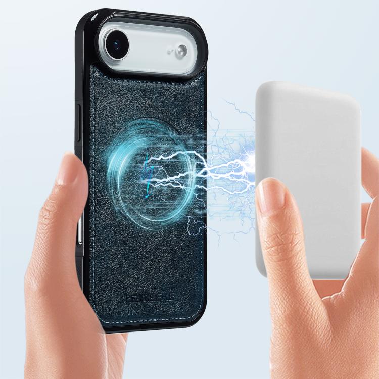 Funda para iPhone 17 Air LC.IMEEKE L5 con tarjetero RFID desmontable y Magsafe (azul)
