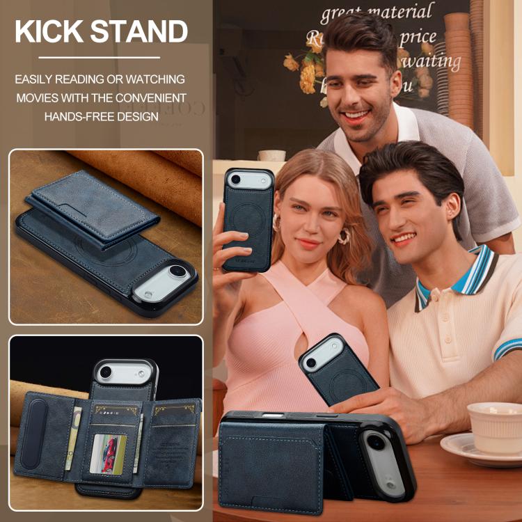 Funda para iPhone 17 Air LC.IMEEKE L5 con tarjetero RFID desmontable y Magsafe (azul)
