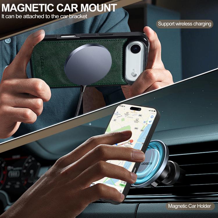 Funda para iPhone 17 Air LC.IMEEKE L5 con tarjetero RFID desmontable y Magsafe (verde)