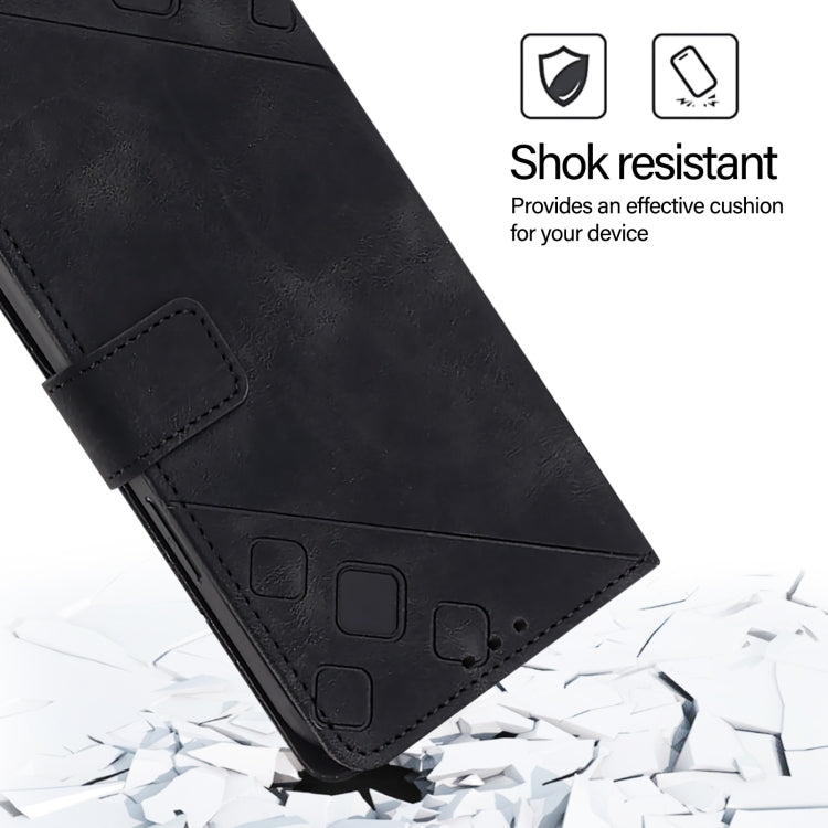 Funda de Piel con Relieve para Teléfono Cubot A10 (Negra)