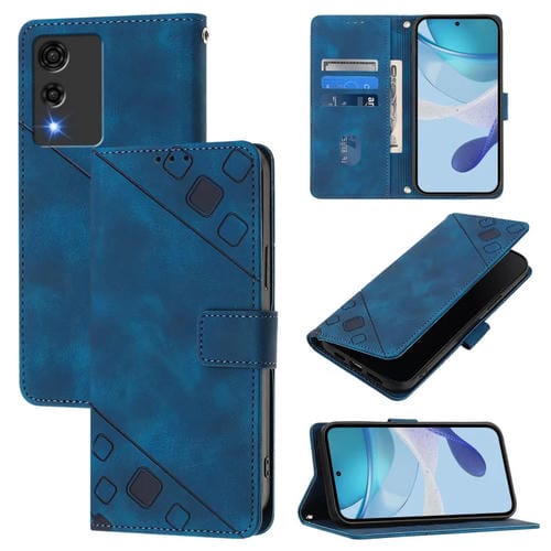 Funda de Piel con Relieve para Teléfono Cubot A10 (Azul)