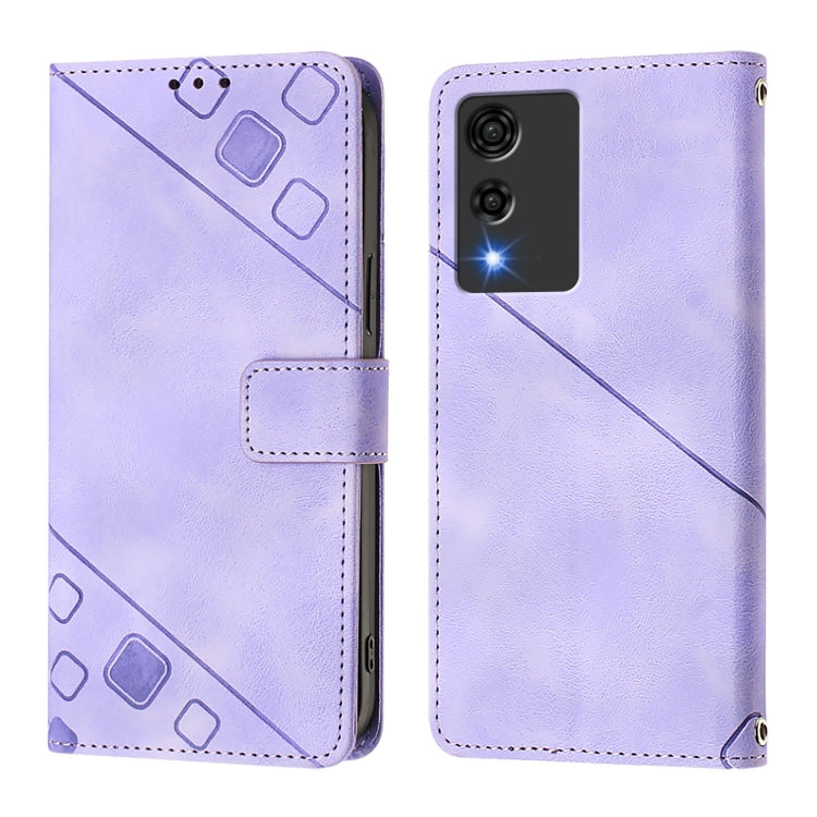 Funda de Piel con Relieve para Teléfono Cubot A10 (Morado Claro)