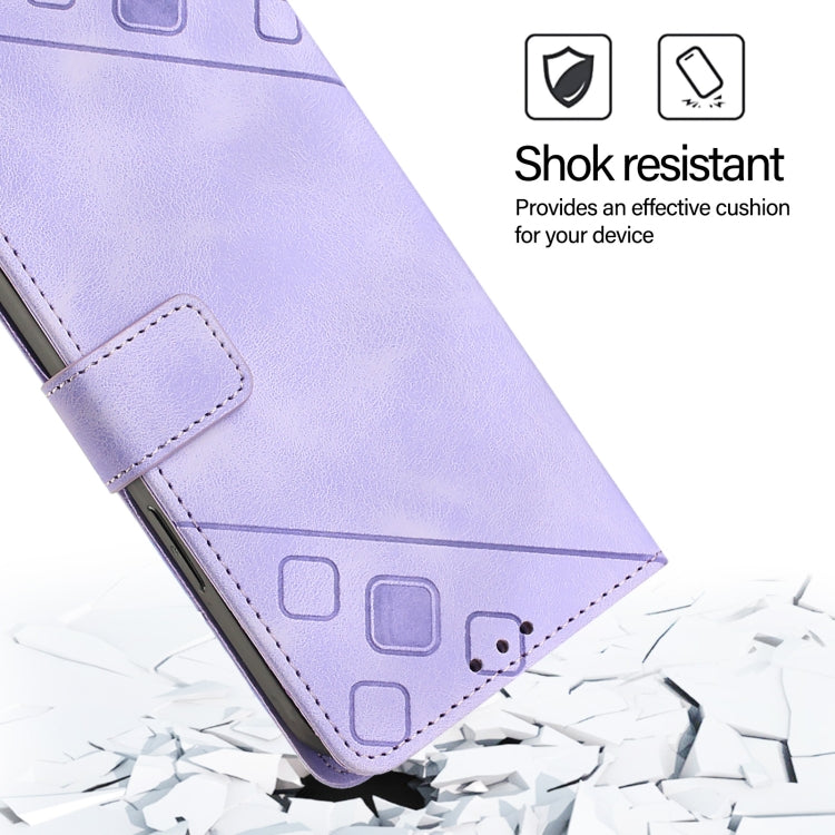 Funda de Piel con Relieve para Teléfono Cubot A10 (Morado Claro)