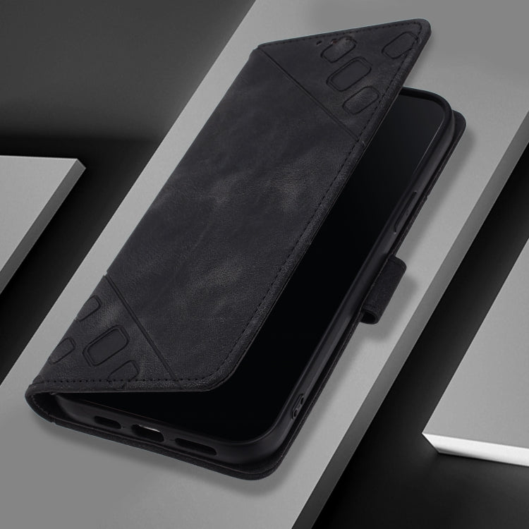 Funda de Piel con Relieve para Teléfono Cubot P50 (Negra)