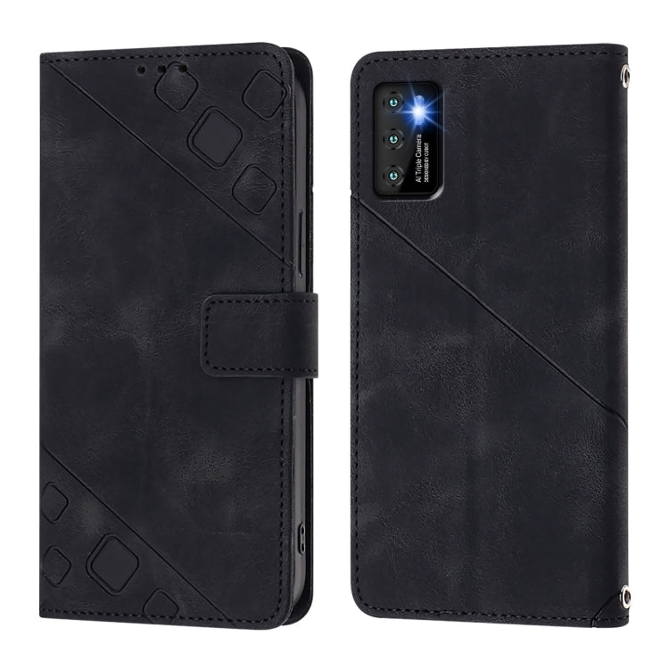 Funda de Piel con Relieve para Teléfono Cubot P50 (Negra)