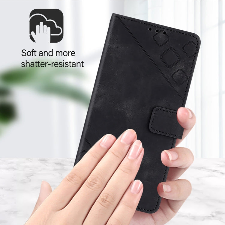 Funda de Piel con Relieve para Teléfono Cubot P50 (Negra)