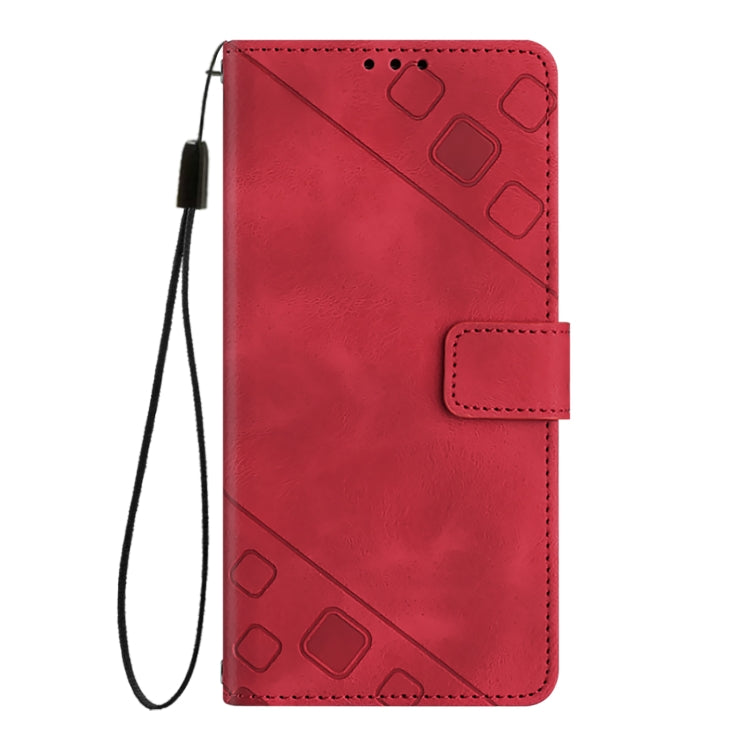 Funda de Piel con Relieve para Teléfono Cubot P50 (Roja)