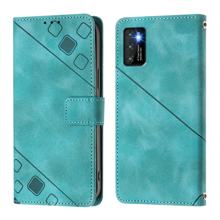 Funda de Piel con Relieve para Teléfono Cubot P50 (Verde)