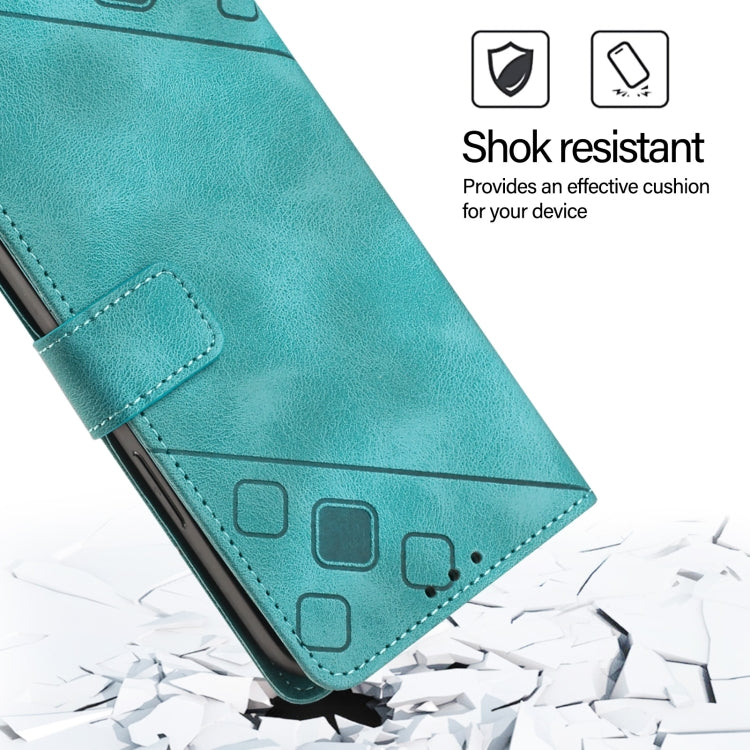 Funda de Piel con Relieve para Teléfono Cubot P50 (Verde)