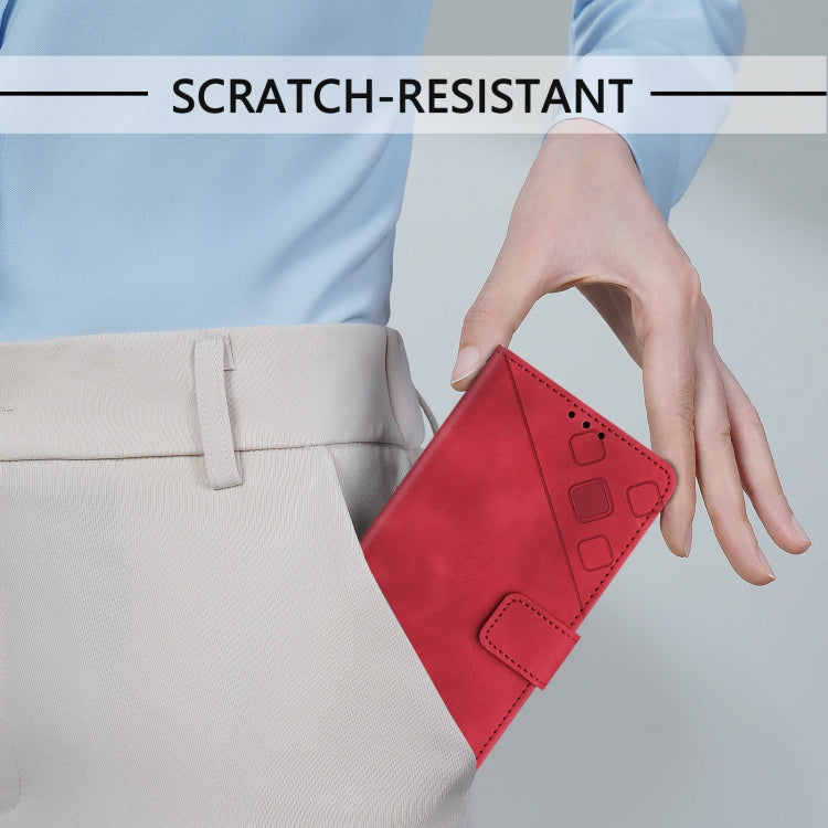 Funda de Piel con Relieve para Teléfono Cubot A20 (Roja)