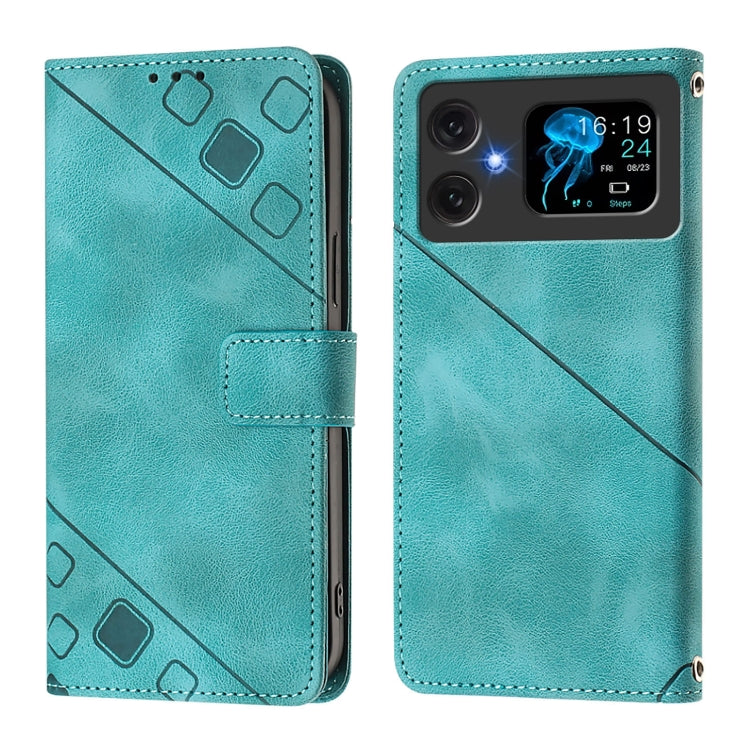 Funda de Piel con Relieve para Teléfono Cubot A20 (Verde)