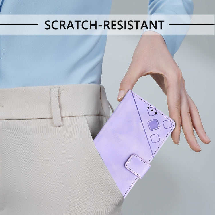 Funda de Piel con Relieve para Teléfono Cubot Note 40 (Morado Claro)