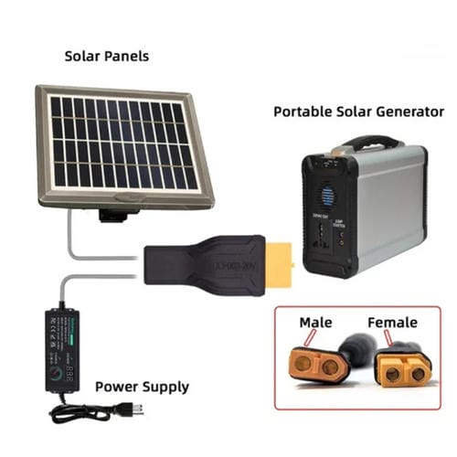 Adaptador de Intercambio Curva Lateral XT-029 XT60 Macho a XT60 Hembra