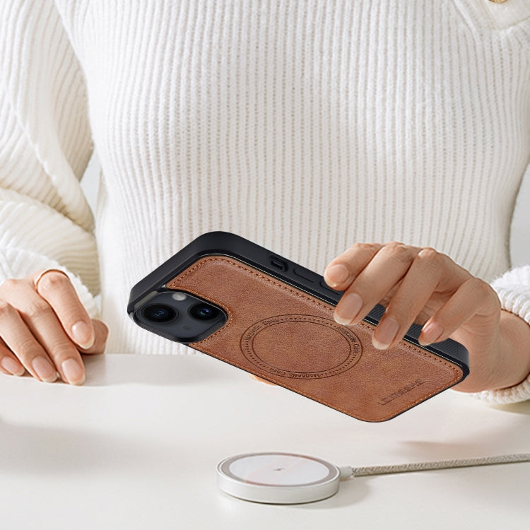 Funda para Teléfono Lc.Imeeke Magsafe para iPhone 13 Mini (Marrón)