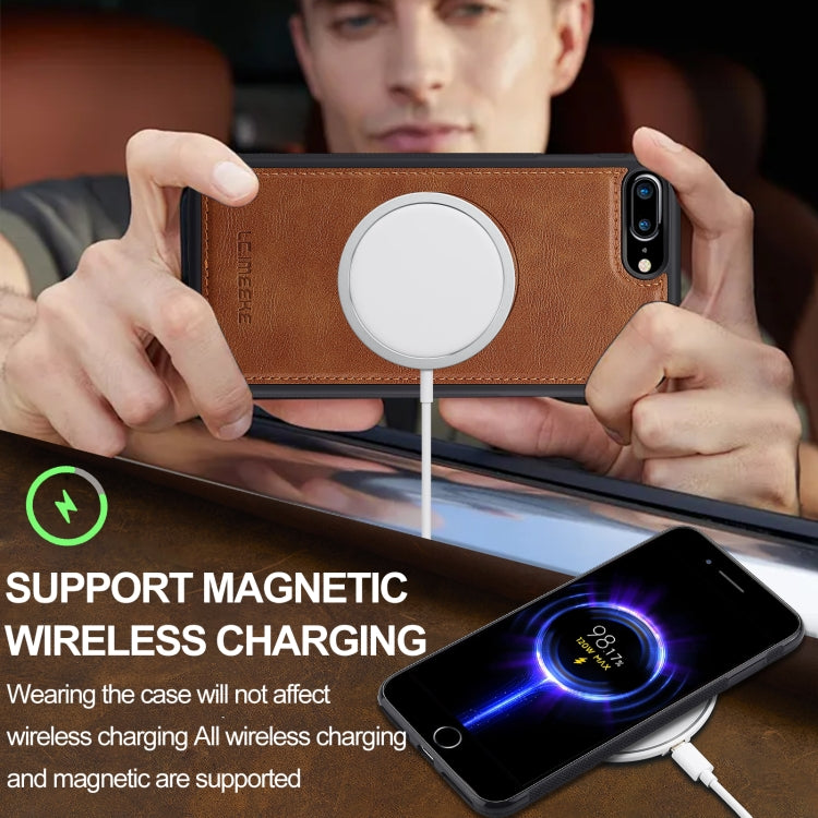 Funda para Teléfono Lc.Imeeke Magsafe para iPhone 8 Plus/7 Plus (Marrón)