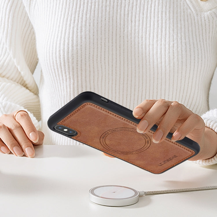 Funda para Teléfono Lc.Imeeke Magsafe para iPhone Xs/X (Marrón)