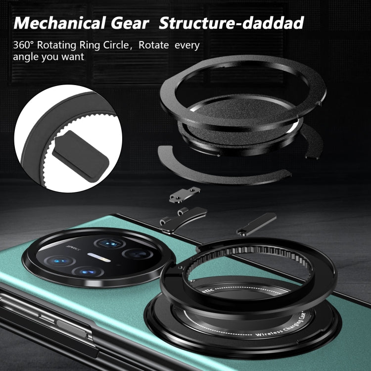 Estuche para Teléfono Huawei Mate X5 con Soporte de Anillo Giratorio y Plegable (Azul Real)