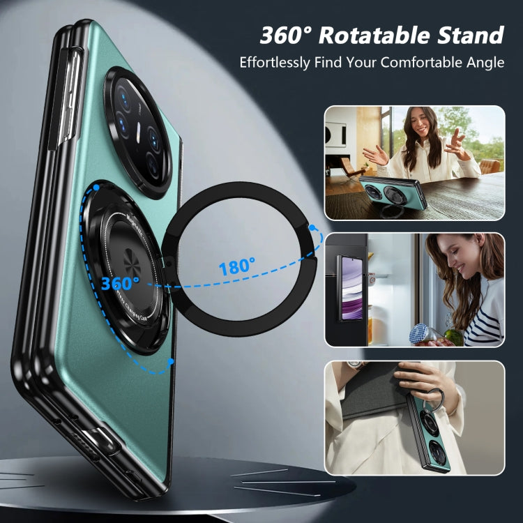 Estuche para Teléfono Huawei Mate X5 con Soporte de Anillo Giratorio y Plegable (Azul Real)