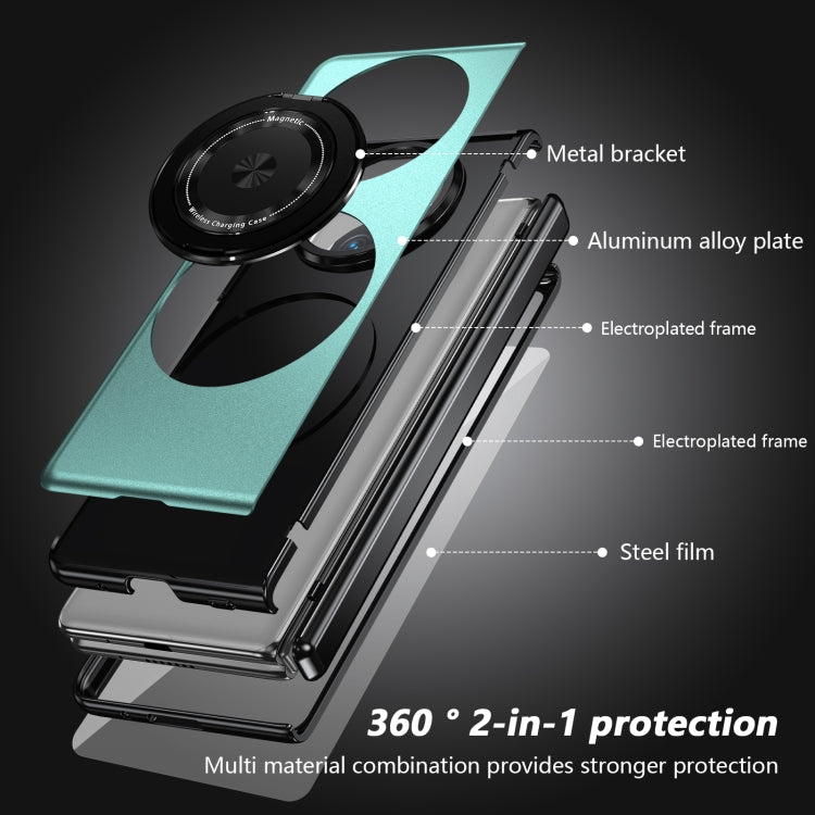 Estuche para Teléfono Huawei Mate X5 con Soporte de Anillo Giratorio y Plegable (Azul Real)
