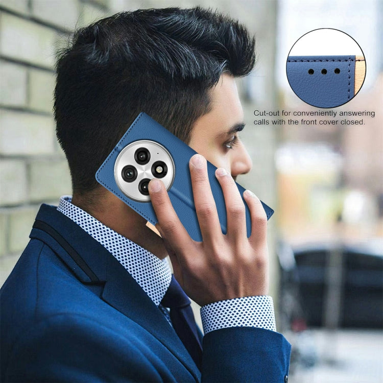 Funda de Cuero Antirrobo RFID para OnePlus 13 (Azul)