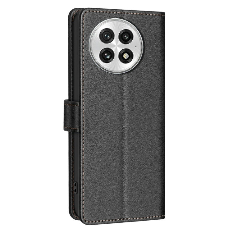 Funda de Cuero Antirrobo con Textura de Lichi para OnePlus 13 (Negra)