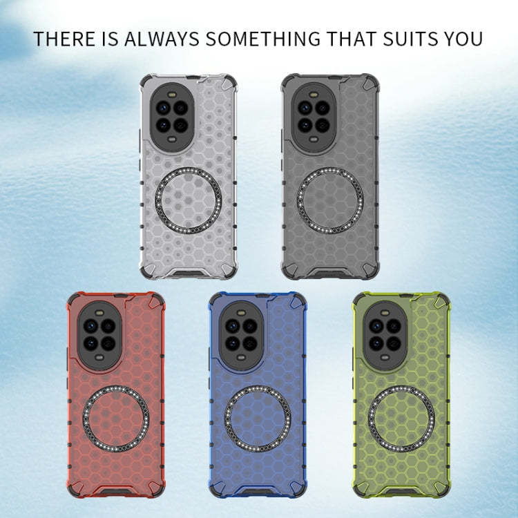 Funda para Huawei Nova 13 Pro 5G con Anillo Magnético y Diseño Panal a Prueba de Golpes (Verde)