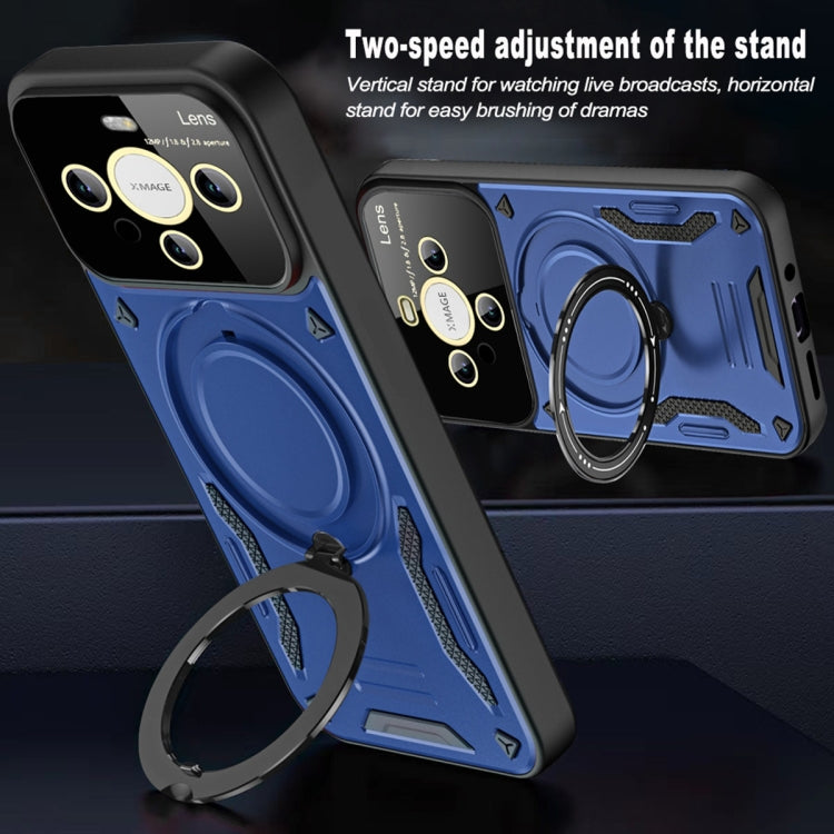 Funda para Teléfono Huawei Mate 60 Pro/60 Pro+ con Soporte Magsafe y Ventana Grande (Azul)