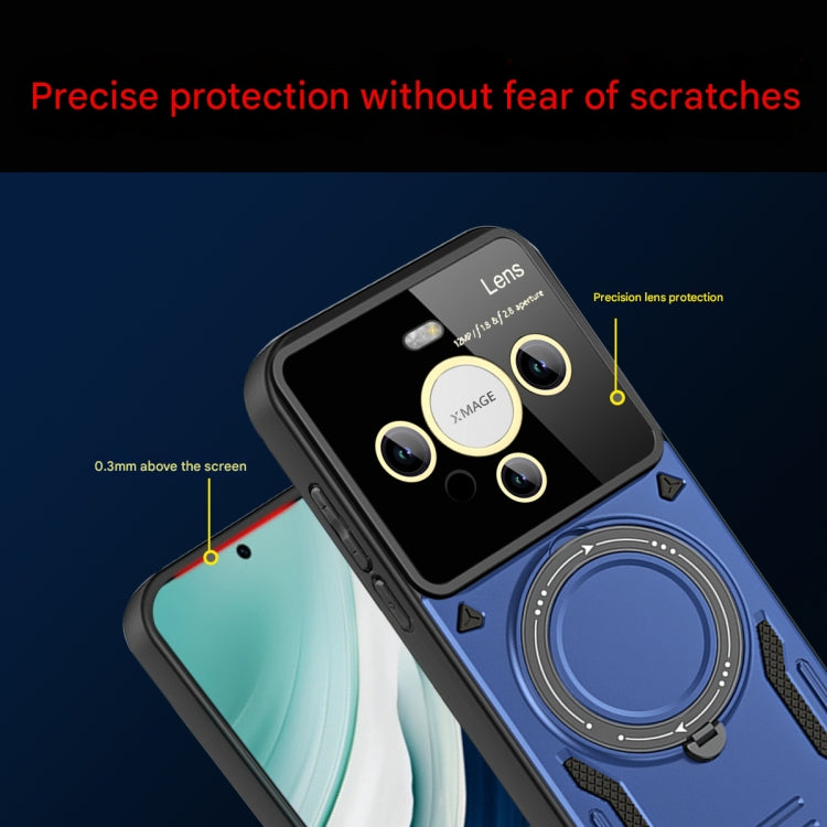 Funda para Teléfono Huawei Mate 60 Pro/60 Pro+ con Soporte Magsafe y Ventana Grande (Azul)
