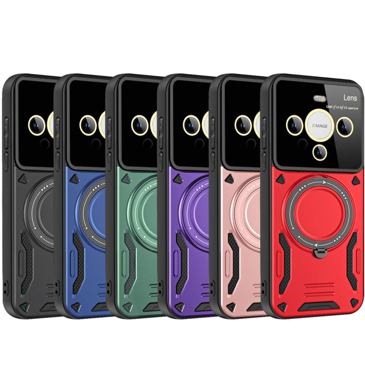 Funda para Teléfono Huawei Mate 60 Pro/60 Pro+ con Soporte Magsafe y Ventana Grande (Morado)