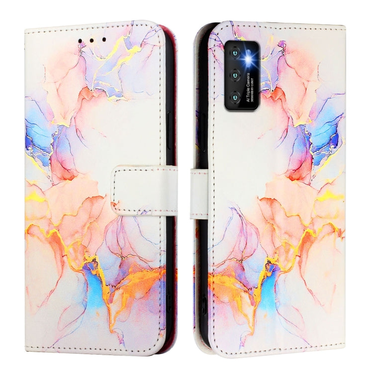Funda de Cuero con Tapa para Cubot P50 Pt003 con Patrón Mármol (Galaxy Marble White)