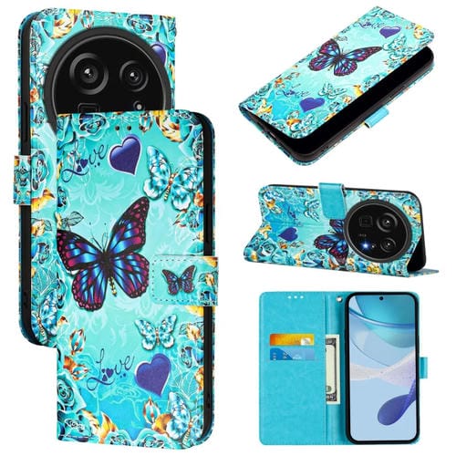 Funda de Cuero para Sharp Aquos R9 Pro Sh-54E con Diseño Mariposa de Amor (Color Liso)