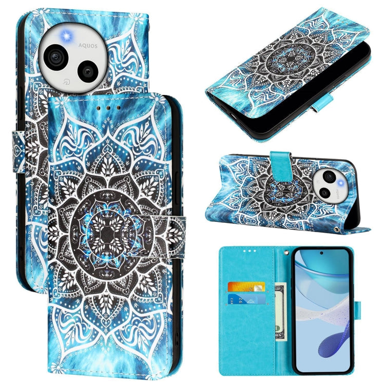Funda de Cuero para Sharp Aquos Sense9 con Diseño Mandala Coloreado (Undersea Mandala)