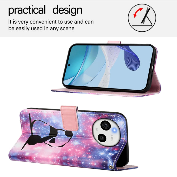 Funda de Cuero para Sharp Aquos Sense9 con Diseño de Dibujos en Colores Lisos (Panda Bebé)