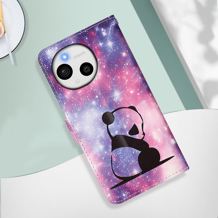Funda de Cuero para Sharp Aquos Sense9 con Diseño de Dibujos en Colores Lisos (Panda Bebé)