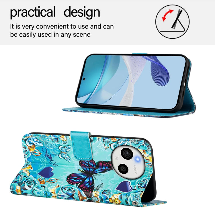Funda de Cuero para Sharp Aquos Sense9 con Diseño de Mariposa de Amor y Tejido Liso