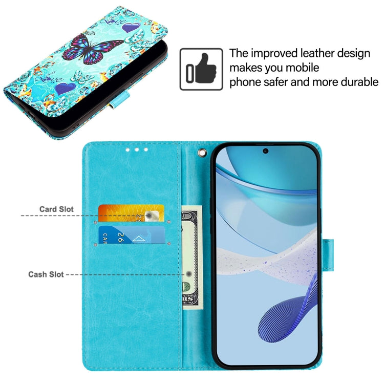 Funda de Cuero para Sharp Aquos Sense9 con Diseño de Mariposa de Amor y Tejido Liso