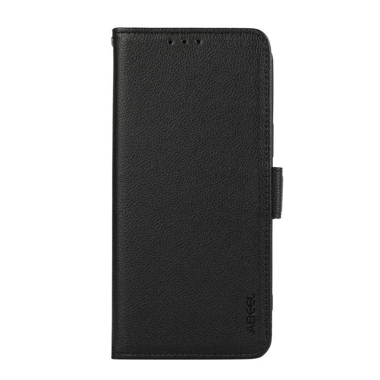 Funda de Cuero con Patrón de Lichi y Cierre Magnético Lateral para OnePlus Ace 5 Pro/Ace 5 Abeel (Negro)