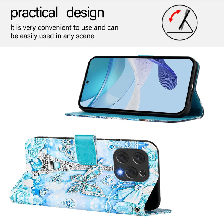 Funda de Cuero para Doogee N55 Plus con Diseño Mariposa en Forma de Torre (Liso)