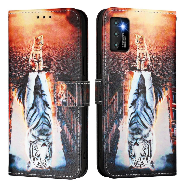 Funda de Cuero para Cubot P50 con Diseño de Dibujos Gatos y Tigres (Liso)
